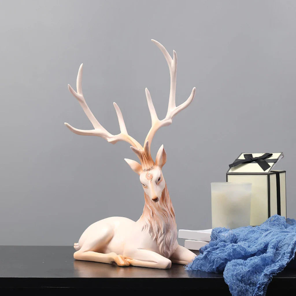 Rehdekoration Rentierornamente Harz ELK Skulptur für das Wohnzimmer Luxus Nordische Wohnkultur Skulpturen Rehfiguren