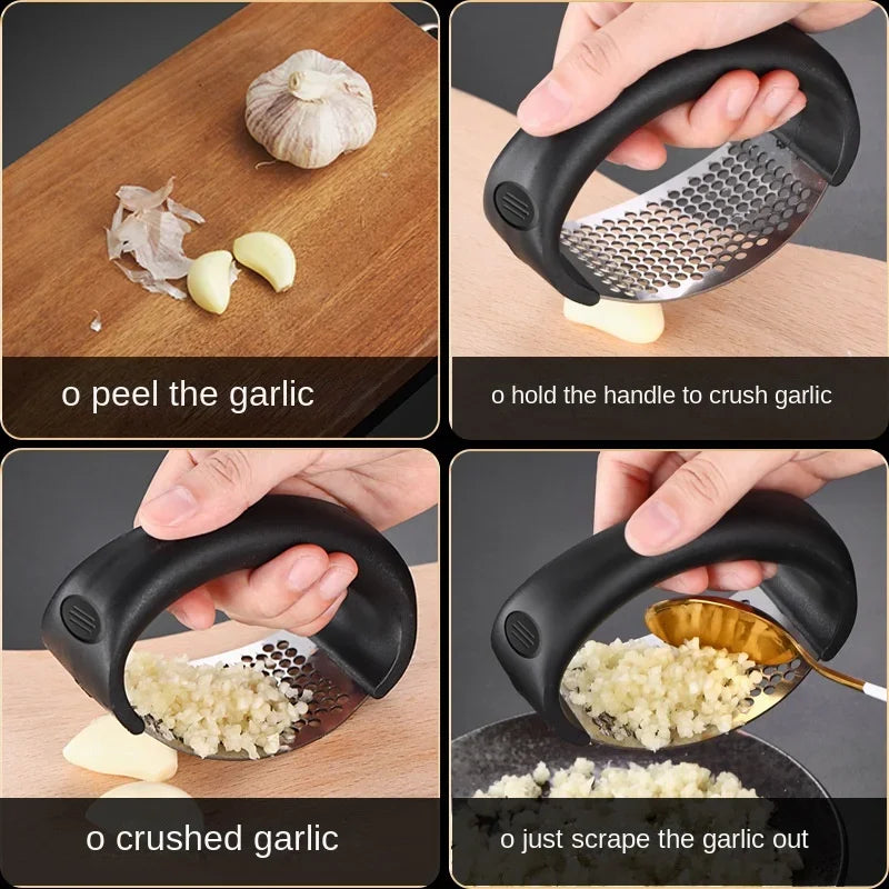 Edelstahl Knoblauchpresse Crusher Manuelle Knoblauchzerschneider Knoblauchwerkzeug Obst Gemüse Werkzeuge Küchenzubehör Gadget