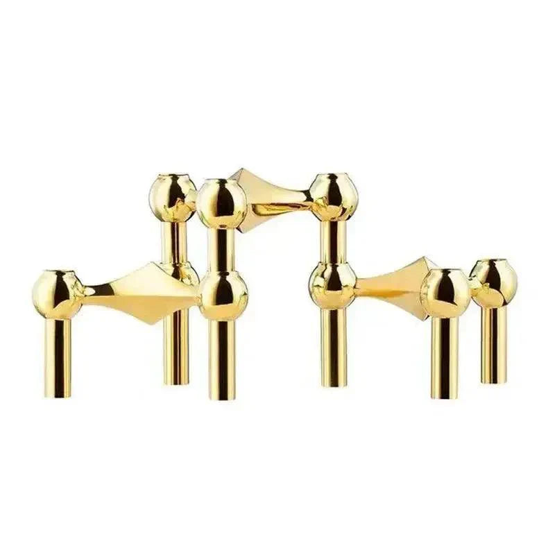 Sandsberg | Moderner Molekularer Metallkerzenhalter – Nordisch-inspirierter silberner Kerzenständer für elegante Wohnkultur