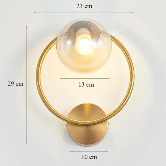 Moderne LED Gold Glaskugel Wandleuchte für Innenbeleuchtung Dekoration