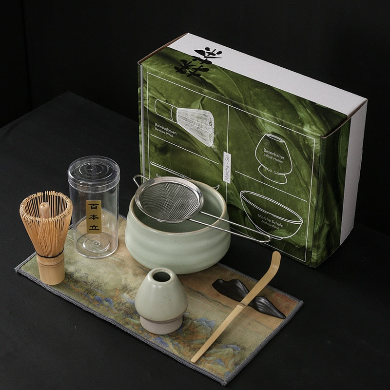 Japanischer Matcha, geeignet zum Bürsten einer Schüssel Tee, Schneebesen, Keramik-Ei-Schläger, Matcha für japanische Teezeremonie, Tee-Set manuell