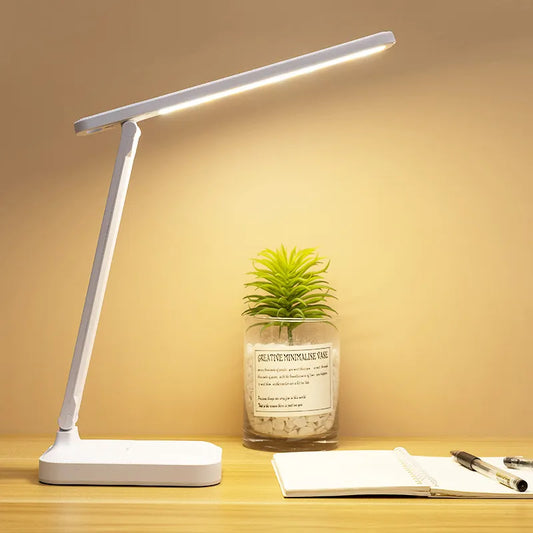 Sandsberg LED Tischlampe | Wiederaufladbar 6000mAh | Stufenlos dimmbar | Faltbare Schreibtischlampe mit Touch