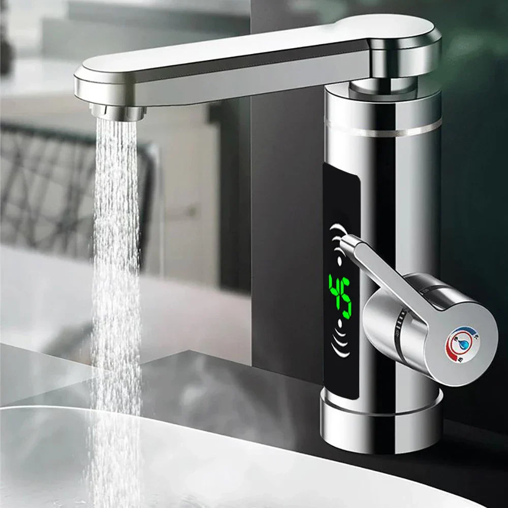 Sandsberg | ThermoFlow 3000W Instant Heating Kitchen Tap with 360° Rotating Spout – Edelstahl & Energieeffizient