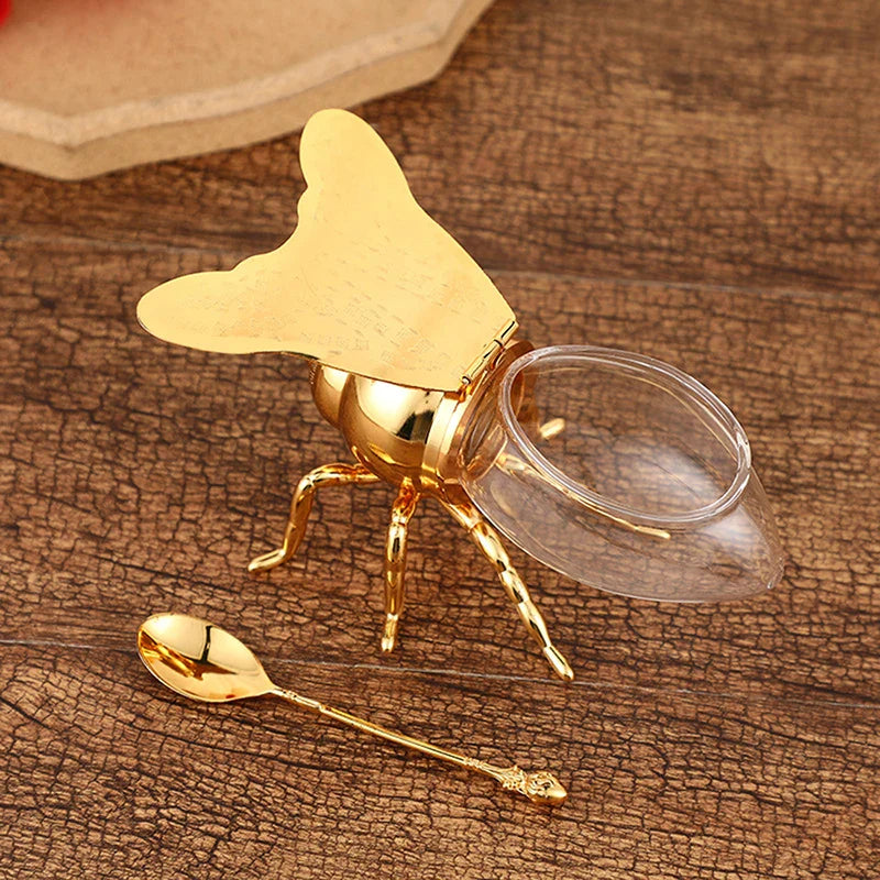 Luxuriöser Bienenhonigtopf - Dekorativer Honigaufbewahrungstopf mit Löffel für Ihre Küche