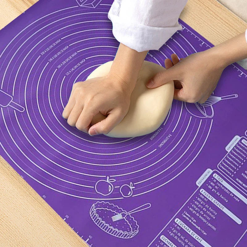Silikonpad Backmatte: 60/50/40cm Blatt zum Kneten von Teig - Antihaft-Küchenwerkzeug zum Ausrollen von Pizza und großem Teig