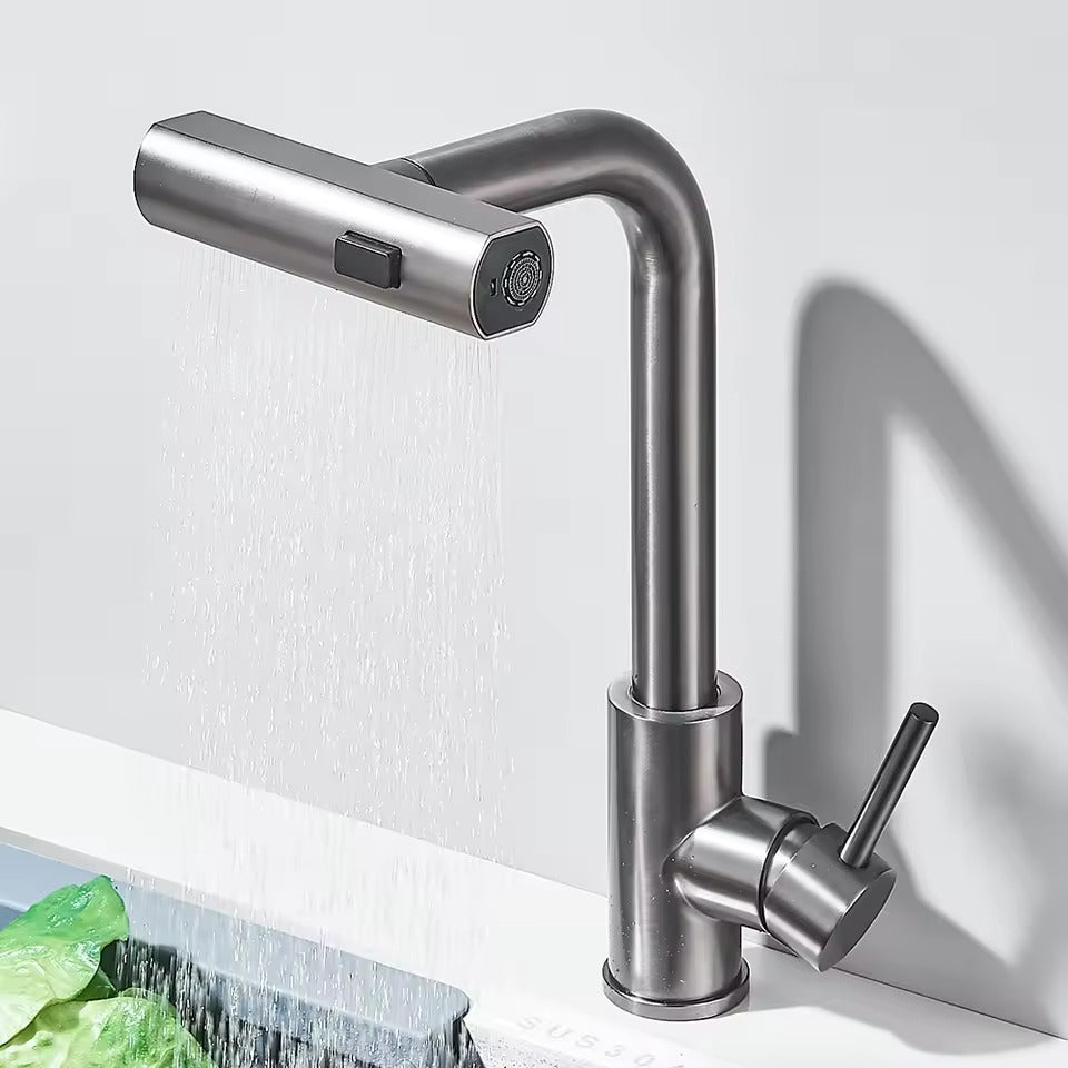 Ausziehbare Küchenarmatur mit Rückziehbarem 3-Wege-Sprühkopf Einhebel-Wasserkran für die Küche