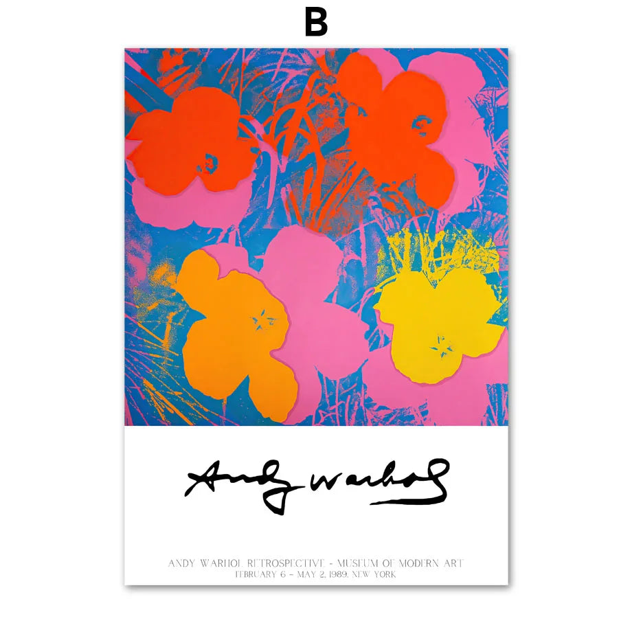 Andy Warhol Kuh Zebra Banane Suppe Sonnenuntergang Wandkunst Leinwandmalerei Nordische Poster und Drucke Wandbilder für Wohnzimmerdekoration