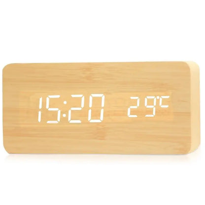Sandsberg Digitaler Wecker aus Holz | LED-Anzeige | Modernes Design | Lautlos | Umweltfreundlich