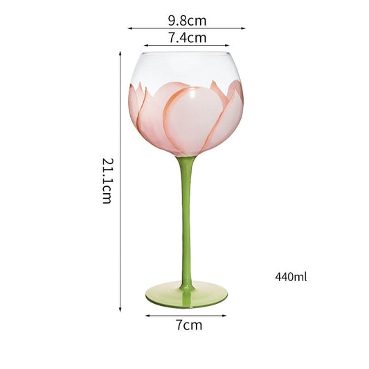 Handgemalte Blumen-Glas-Stielwaren