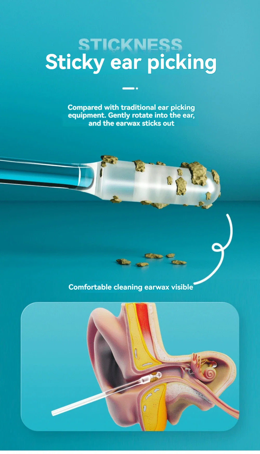 Sandsberg | Wiederverwendbarer Klebriger Ohrenreiniger 24 Stück