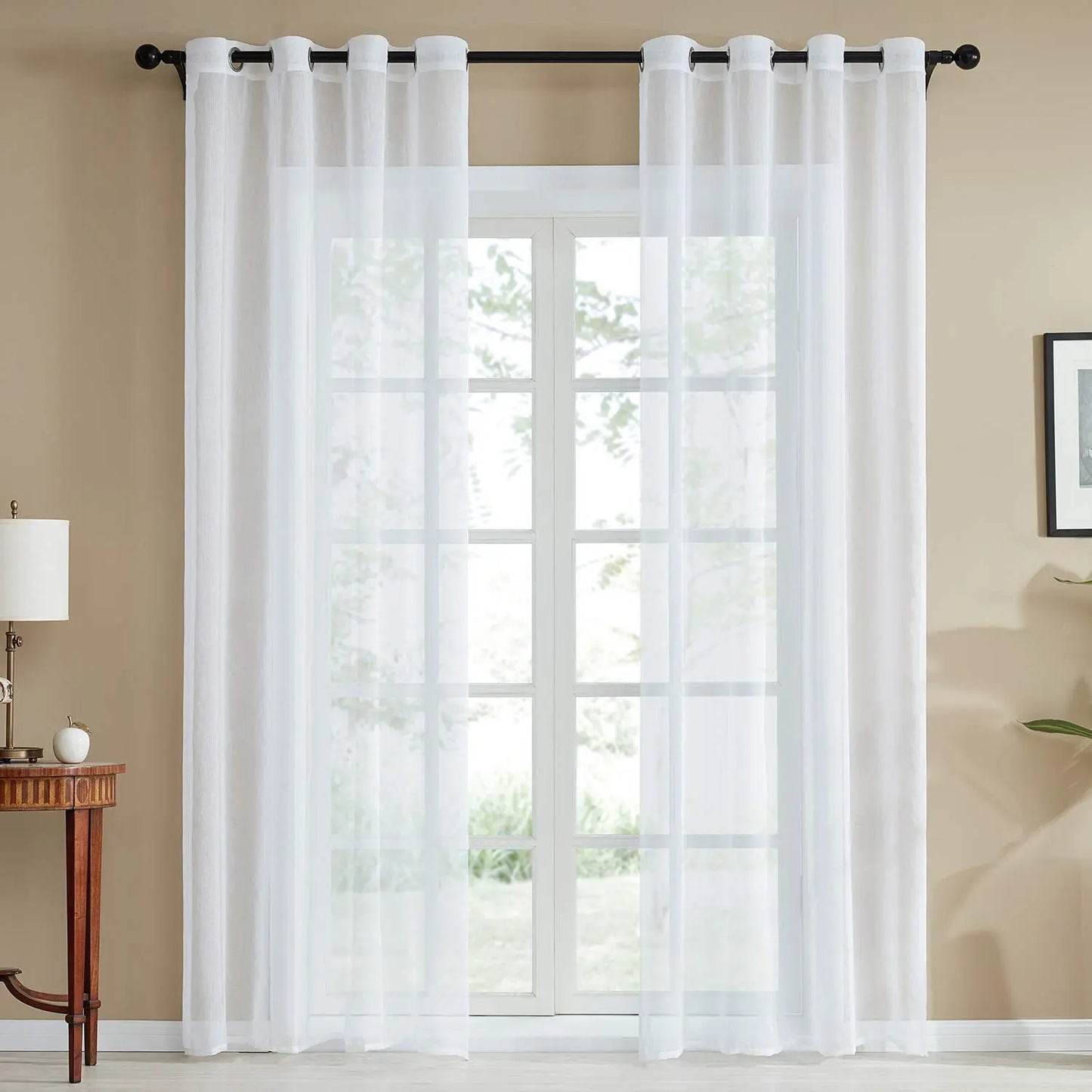 Sandsberg Unifarbener transparenter Voile-Vorhang für elegante Heimdekoration