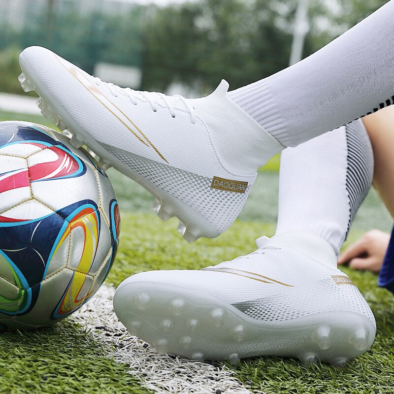 Turf Fußballschuhe Hohe Knöchel Futsal Männer Ag Tf Outdoor Atmungsaktive Fußball Stiefel Rutschfeste Trainer