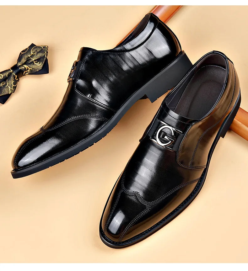 Herren Leder Schuhe Stilvolle Herren Schuhe Spitz Oxford Hochzeit Leder Herren Dress Schuhe Gentleman Büro Mann Schuh