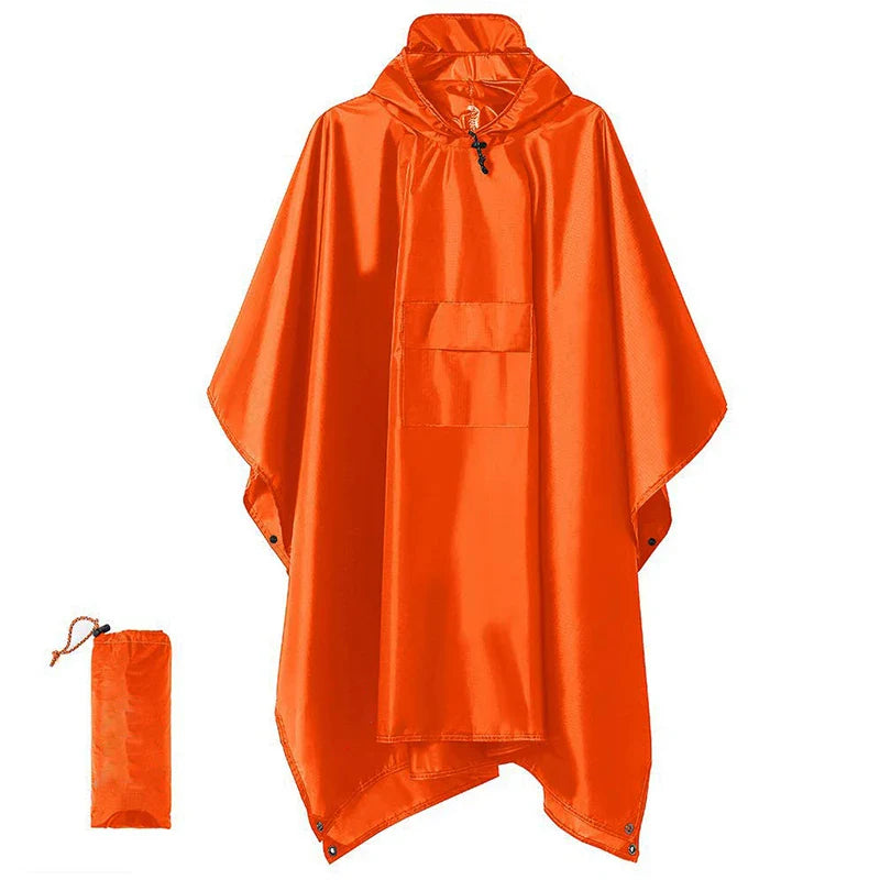 3-in-1 Outdoor Militär Regenmantel - Wasserdicht, Multifunktionales Herren- und Damen-Poncho - Motorrad Regenbekleidung und Picknickdecke