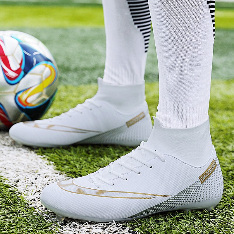 Turf Fußballschuhe Hohe Knöchel Futsal Männer Ag Tf Outdoor Atmungsaktive Fußball Stiefel Rutschfeste Trainer