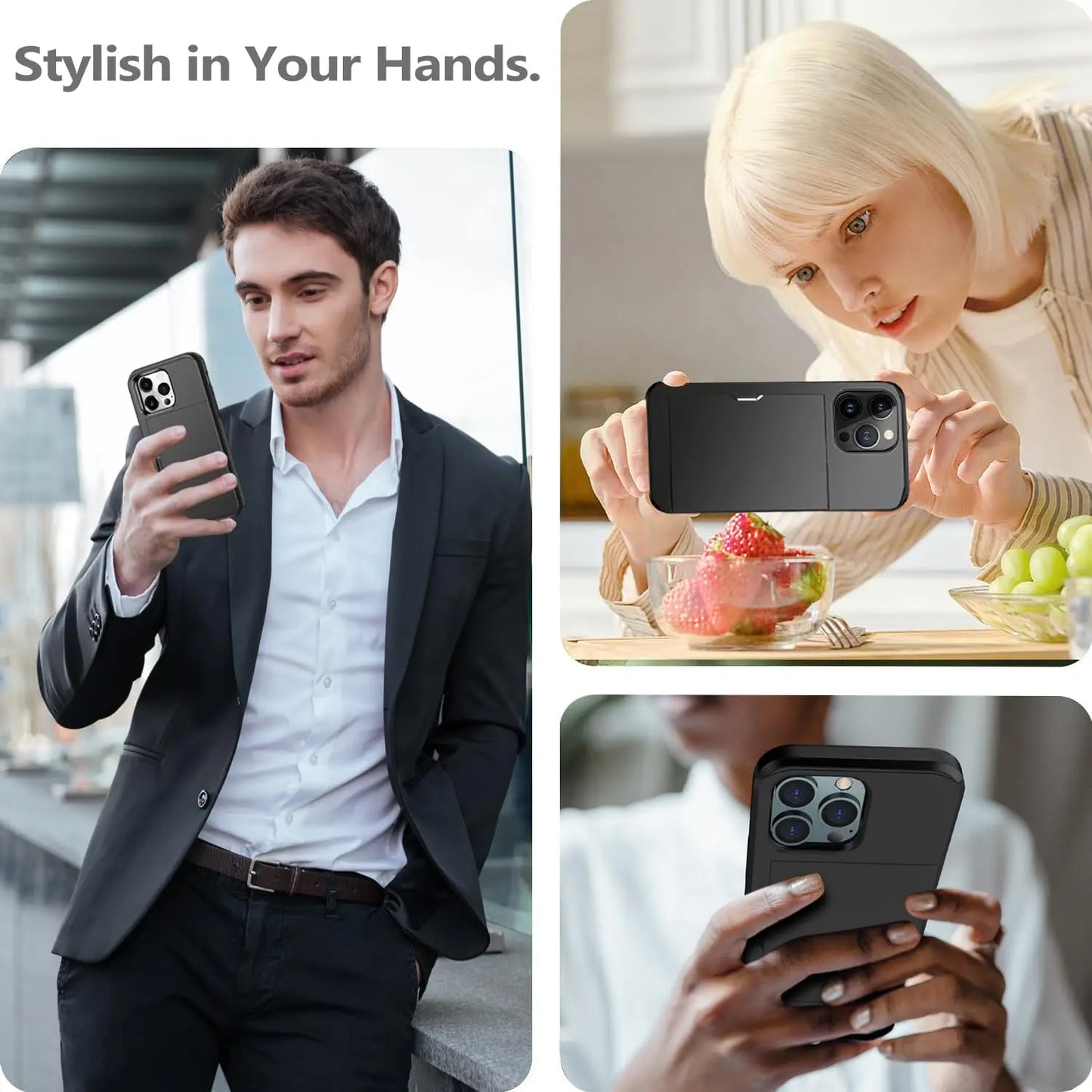Sandsberg iPhone-Hülle mit Kartenhalter | Schlankes Design | Kartenaufbewahrung | Schutz & Stil