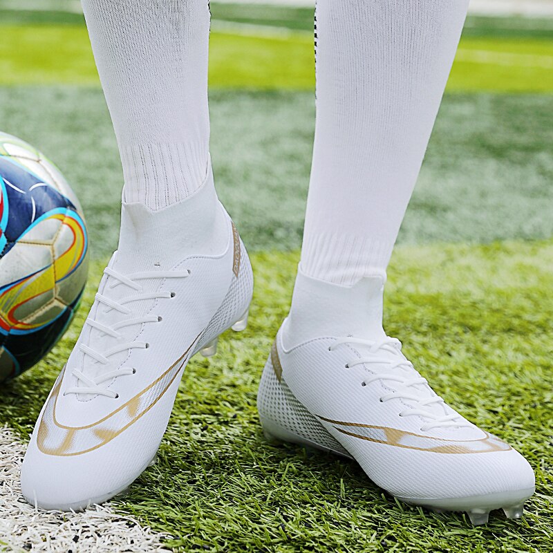 Turf Fußballschuhe Hohe Knöchel Futsal Männer Ag Tf Outdoor Atmungsaktive Fußball Stiefel Rutschfeste Trainer