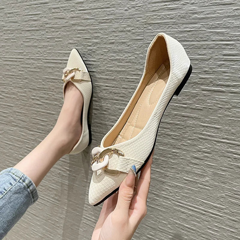Flats für Frauen Einzelne Schuhe Büro Dame Frühling Sommer Weiche Boot