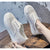 Sommer Schuhe Damen Sneakers Atmungsaktive Schnürschuhe Flats Damen Dicke Sohle Schwarz Weiß