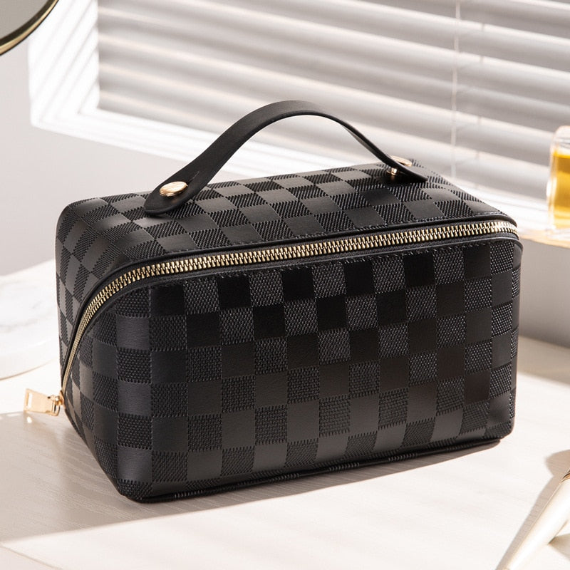 Sandsberg | Luxuriöse Karierte Make-up Kosmetiktasche