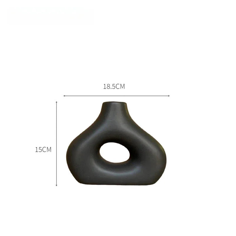 Stylish black and white ceramic vase