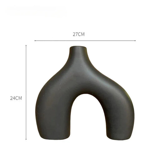 Stilvolle Schwarz-Weiß-Keramikvase