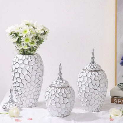 Sandsberg | GoldenPattern | Keramikvase mit luxuriösen goldenen Akzenten – Modernes dekoratives Wohnaccessoire