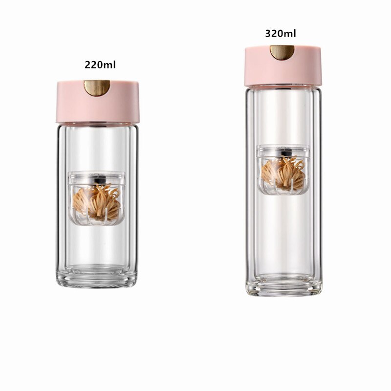 Doppelwandige Glas Magnetische Teebecherflasche