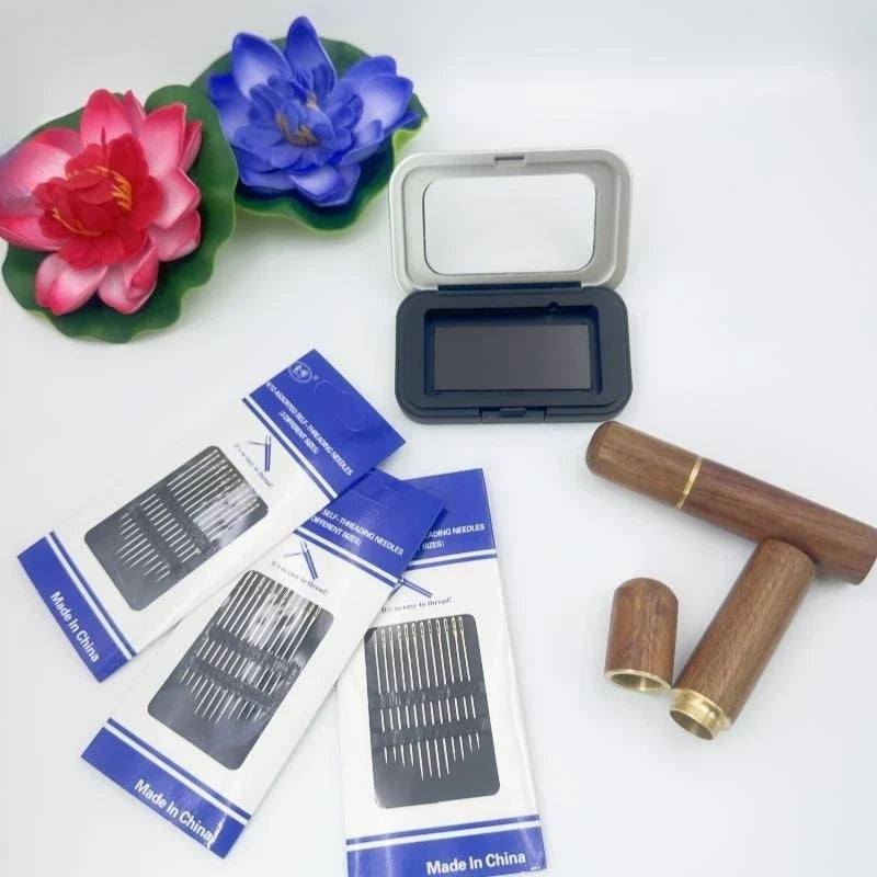Schwarzer Rechteckiger Magnetischer Nadelhalter - Aufbewahrungsbox für Nähnadeln, Knöpfe, Stecknadeln und Zubehör