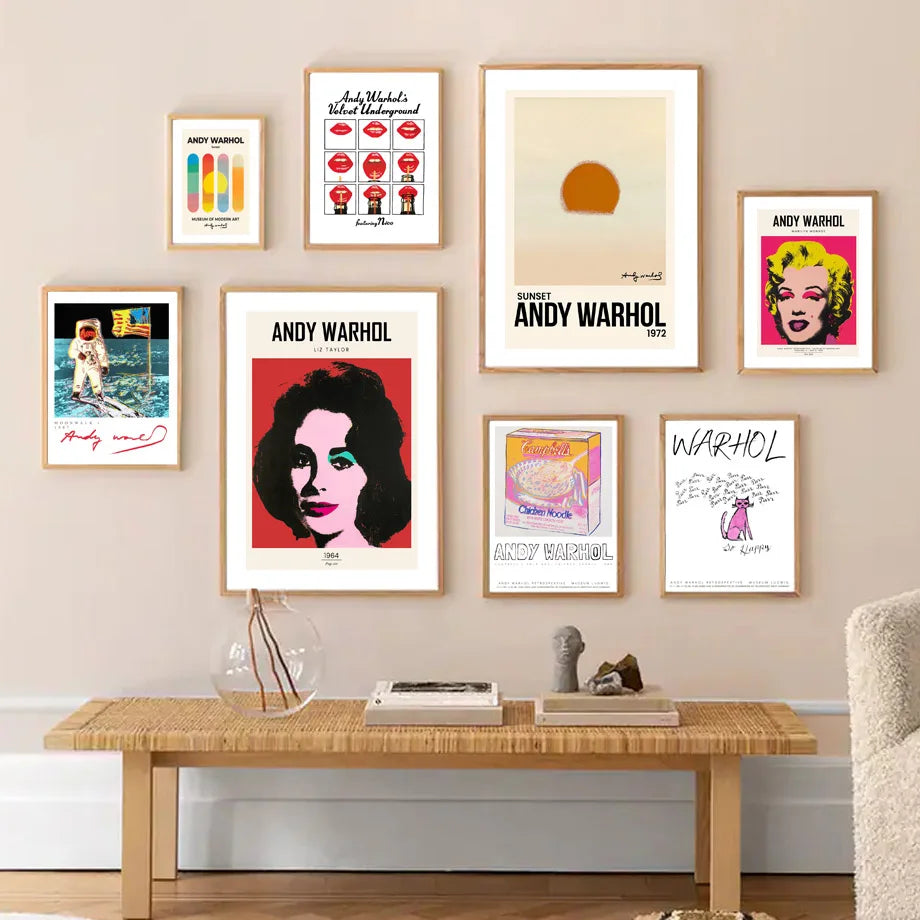 Andy Warhol Kuh Zebra Banane Suppe Sonnenuntergang Wandkunst Leinwandmalerei Nordische Poster und Drucke Wandbilder für Wohnzimmerdekoration