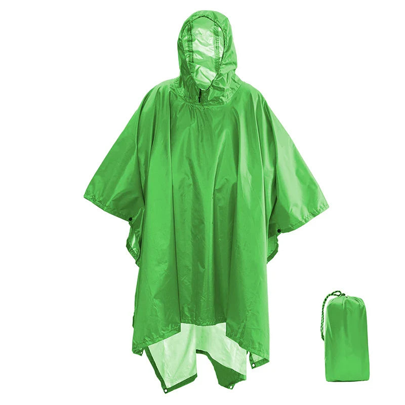 3-in-1 Outdoor Militär Regenmantel - Wasserdicht, Multifunktionales Herren- und Damen-Poncho - Motorrad Regenbekleidung und Picknickdecke
