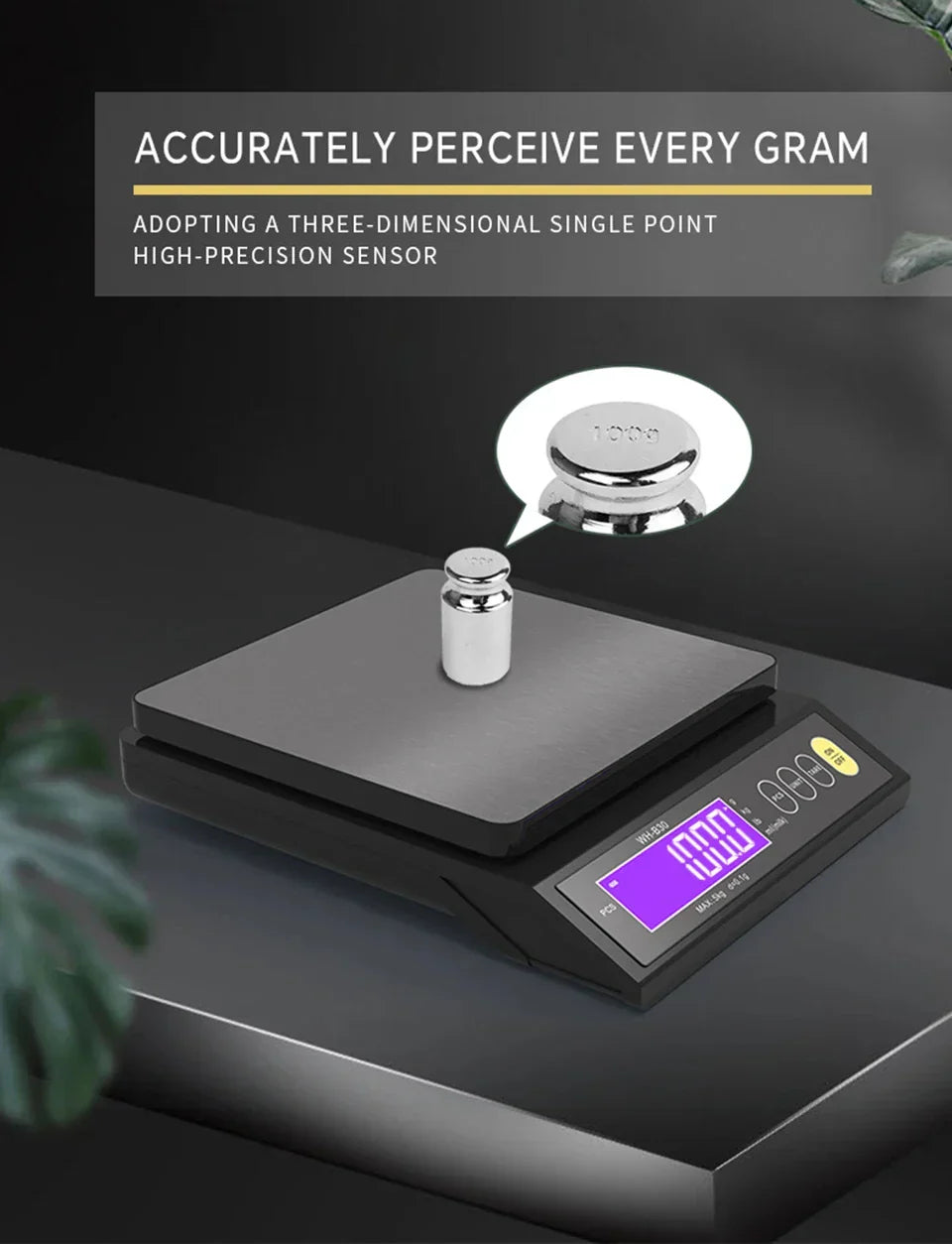 Sandsberg | 5 kg/0,1 g und 10 kg/1 g digitale elektronische Küchenwaage, LCD-Display, vollständig wasserdichtes Edelstahlbackwerkzeug