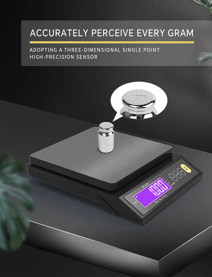 Sandsberg | 5 kg/0,1 g und 10 kg/1 g digitale elektronische Küchenwaage, LCD-Display, vollständig wasserdichtes Edelstahlbackwerkzeug