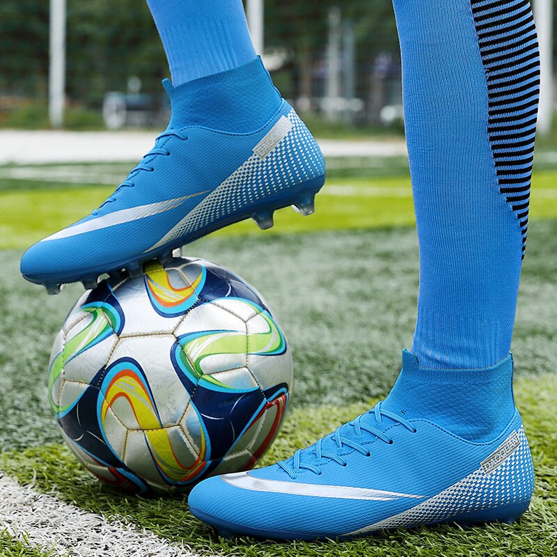 Turf Fußballschuhe Hohe Knöchel Futsal Männer Ag Tf Outdoor Atmungsaktive Fußball Stiefel Rutschfeste Trainer