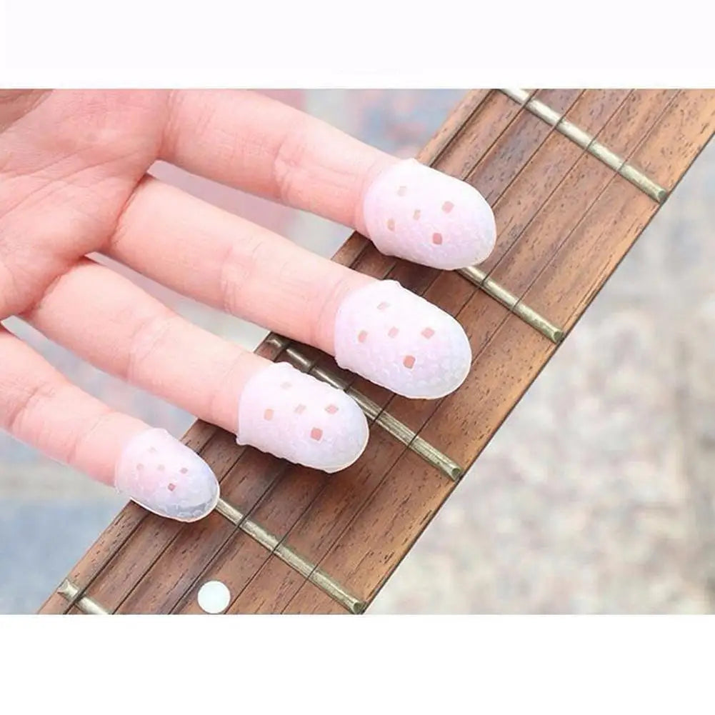 5 Stück Fingerabdeckungen Anti-Rutsch Handschuhe - Entlastung Spiel Schmerz Hände Mantel für Ukulele, E-Gitarre, Saiteninstrumente