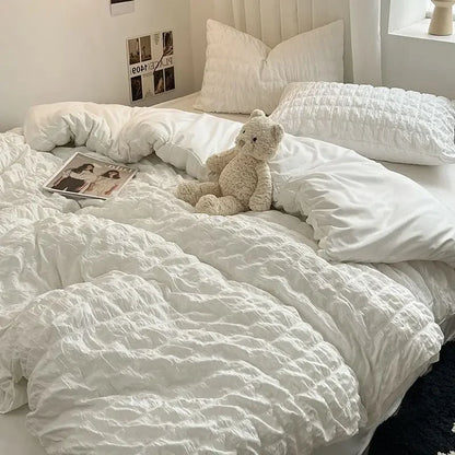 Sandsberg | ChicParis | Seersucker Bettwäsche Set – Leicht, weich & elegantes französisches Bettbezug Set