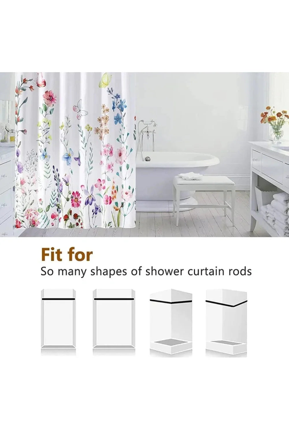 Florales Druck dekorative Duschvorhang