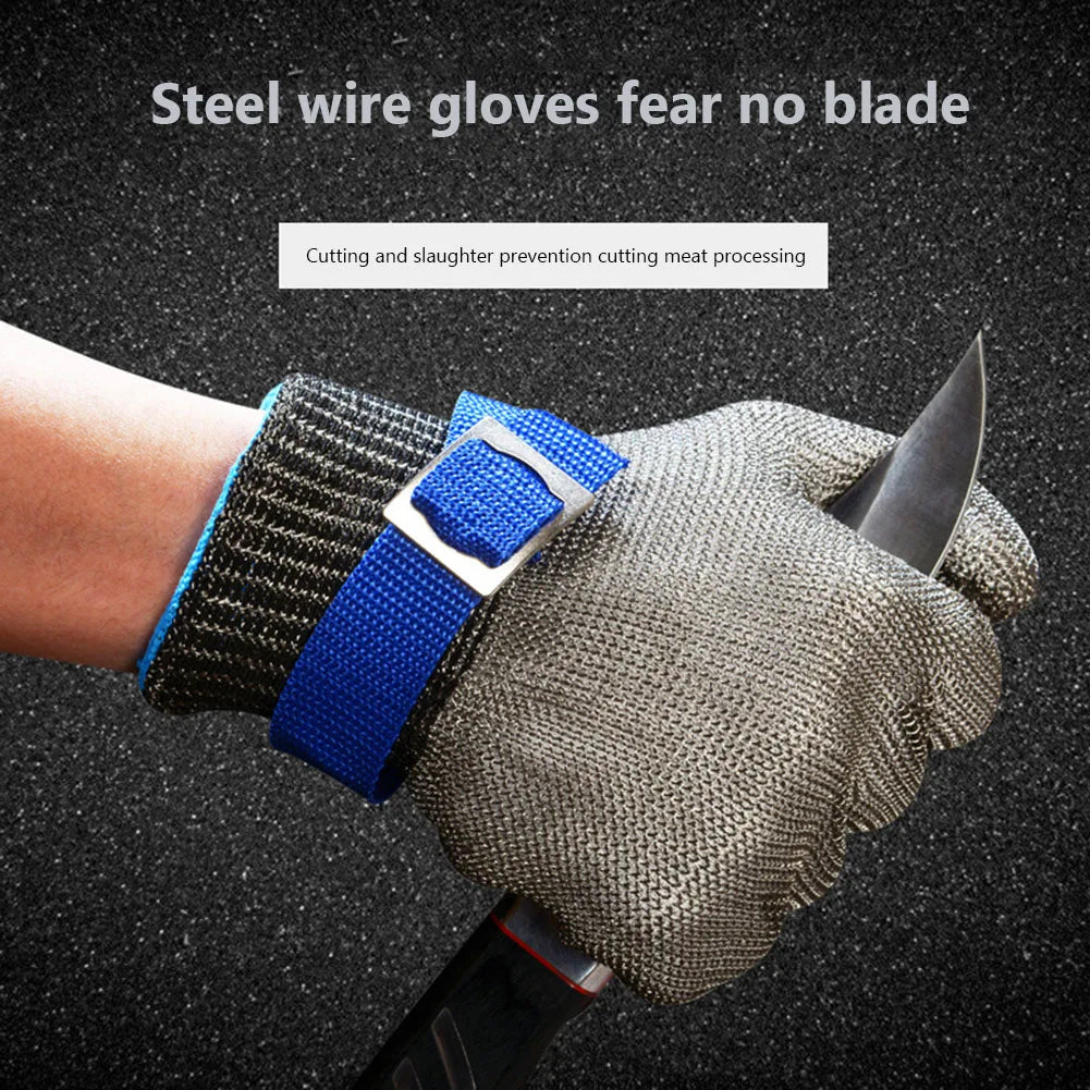 Edelstahl schnittfeste Handschuhe - Anti-Schnitt, Drahtmetallgewebe Handsschutz für Schlachtung, Gartenarbeit und Arbeitssicherheit