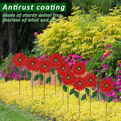 Sandsberg | Dekorative Sonnenblume aus Metall für Garten – Farbige Blumenstecker für Außenbereich und Landschaft