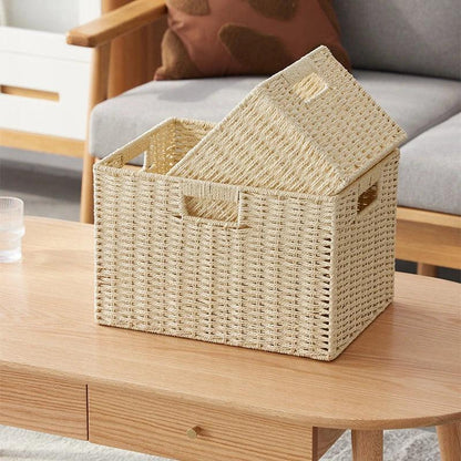 Sandsberg | Stylischer geflochtener Storage Basket – Vielseitiger Organizer für Spielzeug, Snacks und Kleidung mit praktischen Griffen