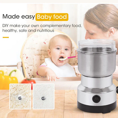 Sandsberg | Mini Elektrischer Grinder – 300ml Ultra-Fine Grinder für Babynahrung, Kaffee, Gewürze, Pfeffer und Körner – 2/4 Klingenoptionen