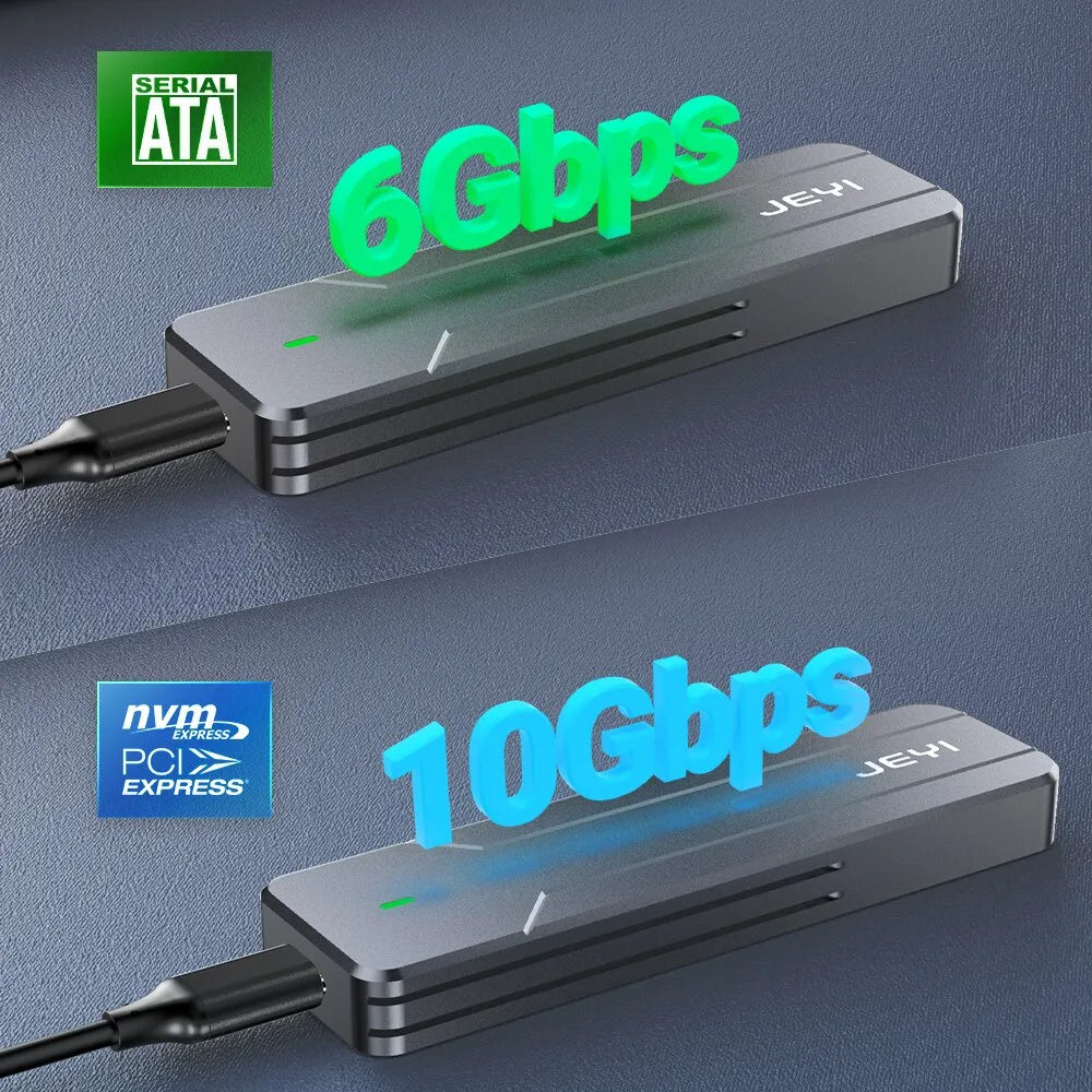 SwiftOpslag | M.2 NVMe/SATA SSD Gehäuse | USB 3.2 Gen 2 | Aluminium Gehäuse.