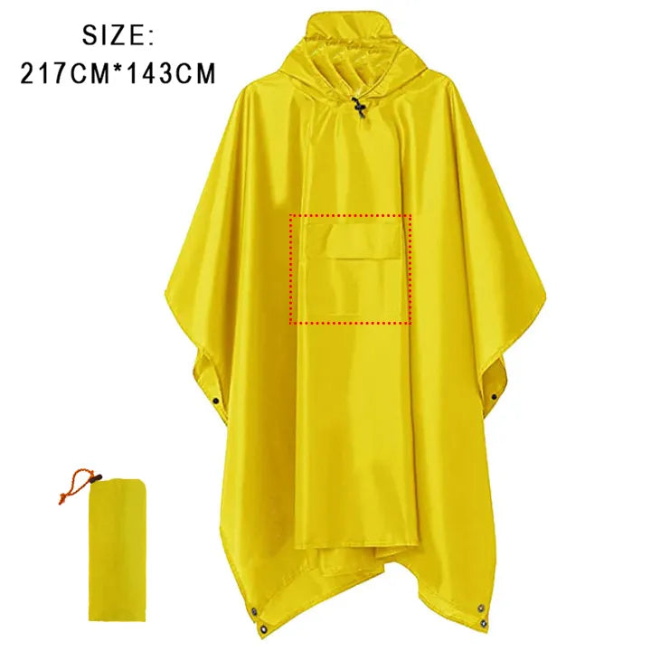 3-in-1 Outdoor Militär Regenmantel - Wasserdicht, Multifunktionales Herren- und Damen-Poncho - Motorrad Regenbekleidung und Picknickdecke