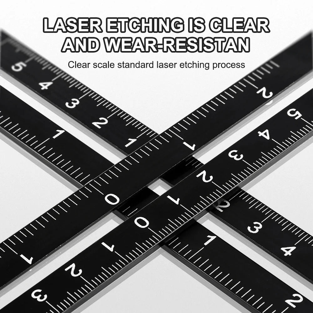Aluminiumlegierung Multi-Winkel Lineal Finder: Messlineal mit 2 Bohr-Fliesen-Lochlocator - Essenzielles Werkzeug für Handwerker
