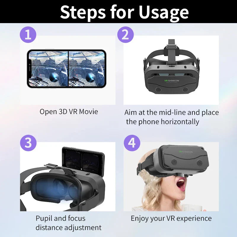 VR-Brille Virtual-Reality-Headset – 3D-Brille für Smartphones