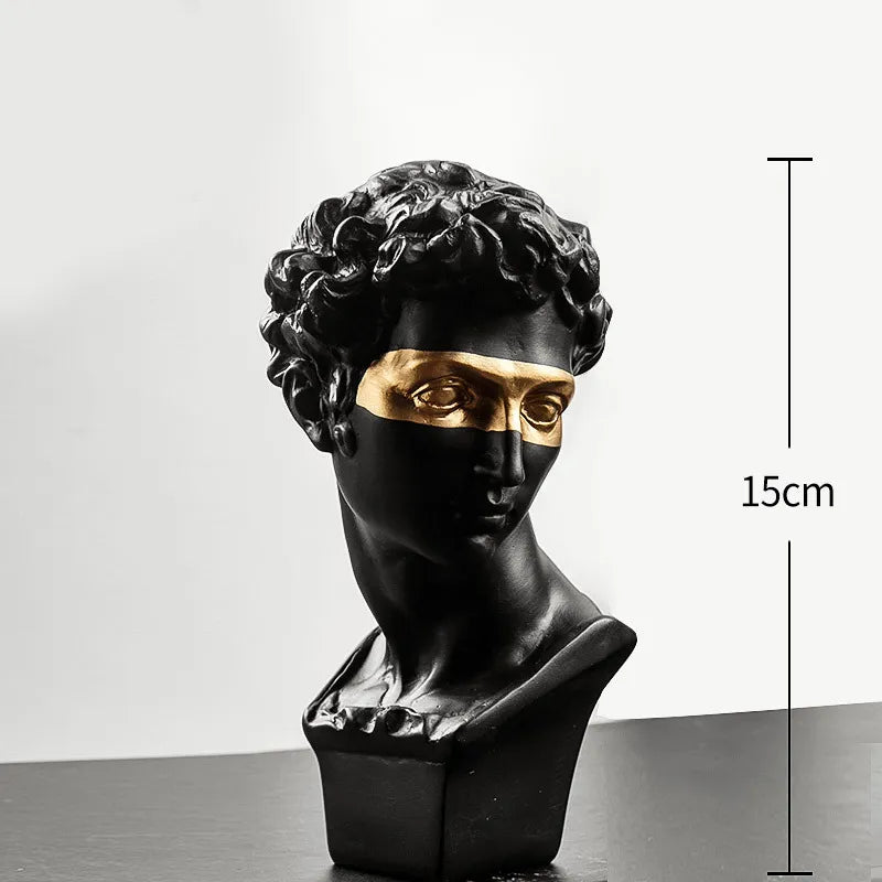 Harzform Statuen Ornamente für Heimdekoration Büro Schreibtisch Zubehör Büste Skulptur Statuen Heimdekoration für Wohnzimmer David