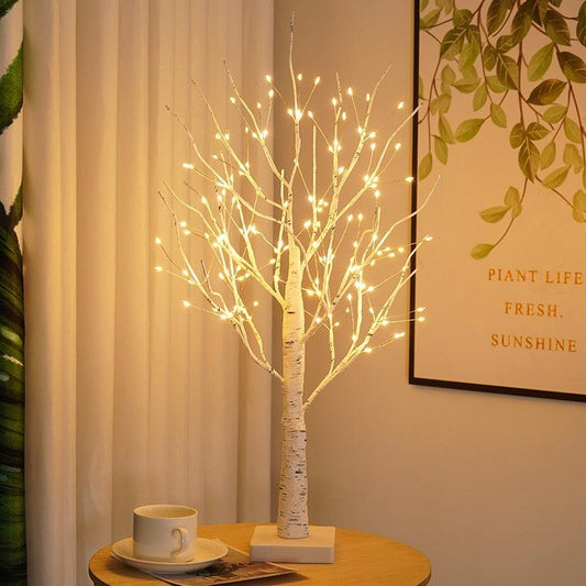 Elegante Birken LED Lampe Geldbaum