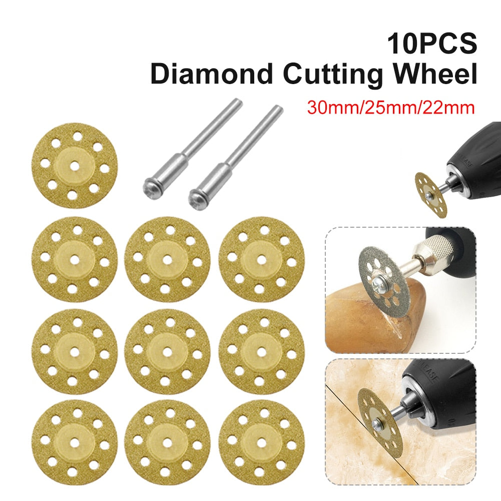 Diamant-Trennscheiben-Set - 10 Stück für Dremel Bohrer