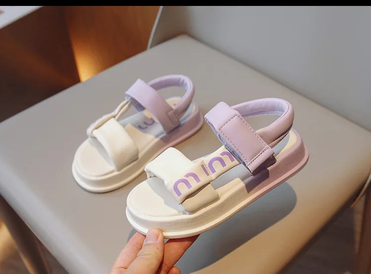 Mädchen Candy Farbe Sommer Sandalen Kleine Prinzessin Offene Zehen Strand Sandalen Baby Weiche Dicke Sohle Schuhe