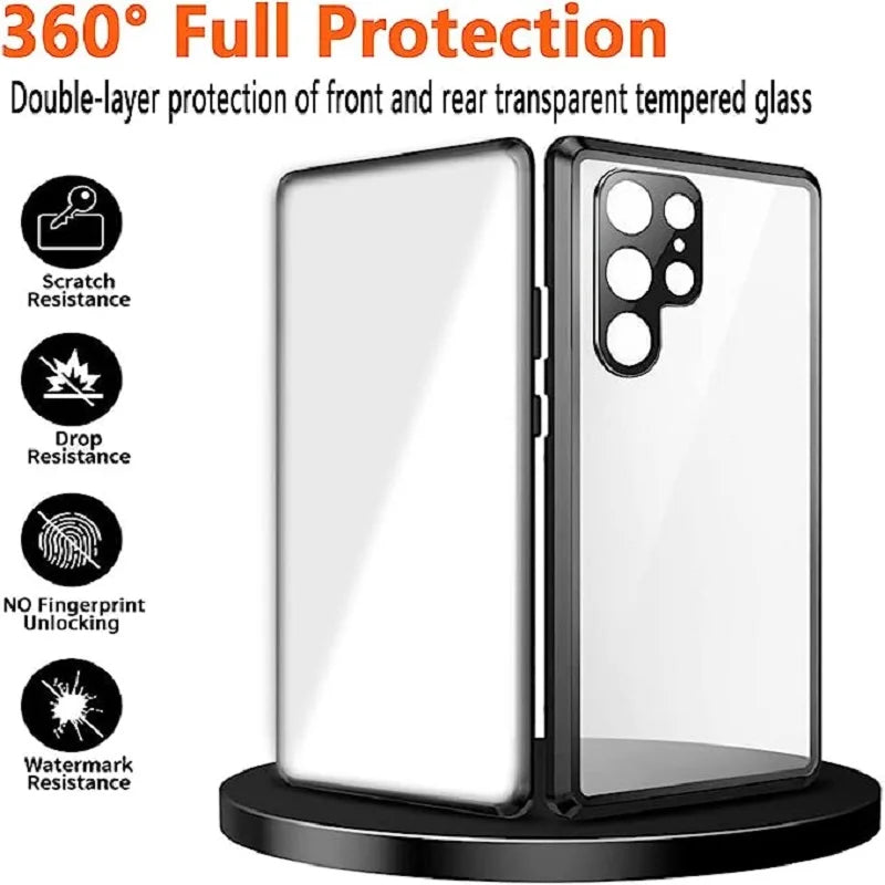Metall Aluminiumlegierung 360 Hülle mit Sicherheitsverschluss für Samsung Galaxy S24-S23 Serie
